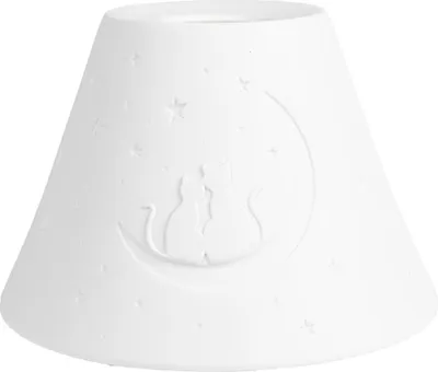 Produktbild von Clayre & Eef Pendelleuchten-Schirm Ø 15x10 cm Weiß Porzellan Katzen