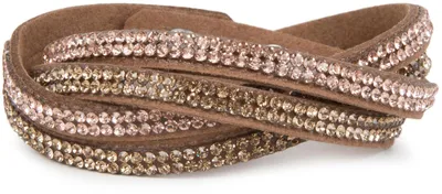 Produktbild von styleBREAKER weiches Strass Armband, eleganter Armschmuck mit Strasssteinen, Wickelarmband, 2x2-Reihig, Damen 05040004