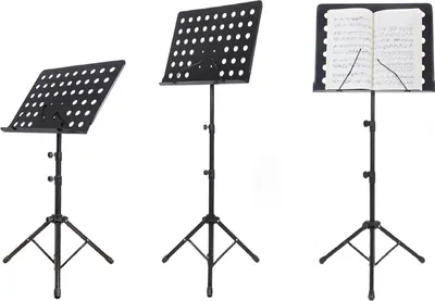 Produktbild von 50 - 165cm höhenverstellbarer Notenständer | Musikständer in Schwarz | Flexibel Neigbare Notenblatthalterung | Orchesterpult - Notenstativ Metall | Notenpult Lochblech Stabil