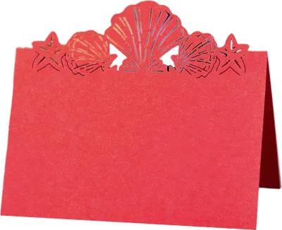 Image de 50 feuilles de cartes de table nautiques, coquillage et étoile de mer cartes nominatives pour plage mariage fête douche