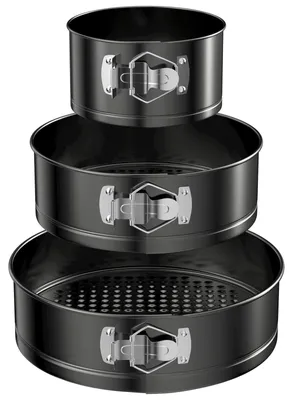 Springform-Set 3-tlg., 12/18/22 cm, antihaftbeschichtet, rund