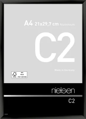 Zdjęcie produktu dla Rama aluminiowa Nielsen C2 21x29,7 cm anodowana na czarno z połyskiem
