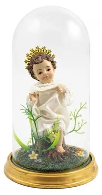 Jezuskind-Figur aus Kunstharz, handbemalt, 15 cm