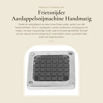 Produktbild von Frietsnijder – Kartoffelschneider – Manuell – Edelstahl – Austauschmessern – Geeignet für Gemüse – 12 mm