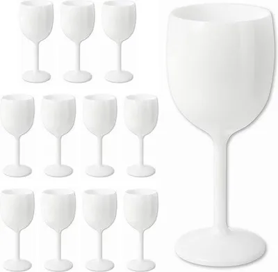 Productafbeelding van Herbruikbare champagneglazen - Onbreekbare flutes in wit - Keuze uit 6, 12, 24 of 48 stuks