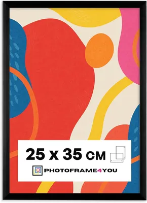 Produktbild von Bilderrahmen 25x35 cm, schwarz, Kunststoff, für Fotos, zum Aufhängen im Hoch- oder Querformat