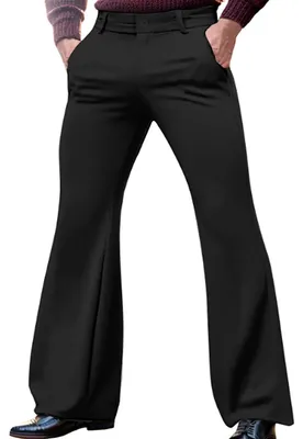 Produktbild von Herren Bell Bottom Hosen 70er, Disco Schlaghosen für Stilvolle Outfits