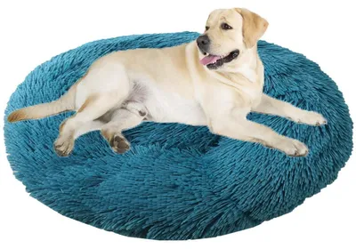 Obrázek produktu pro Postel pro psy, pelíšek pro kočky, kulatý, průměr 50 cm, světle modrá, omyvatelná