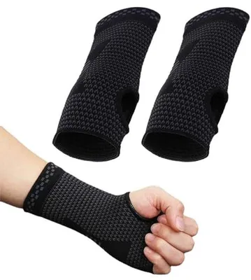 Produktbild von Famanu Handgelenkbandagen Schwarz - 2 Stück