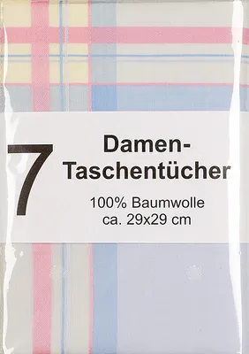 Produktbild von Damentaschentücher D7 Serie aus 100% Baumwolle, ca. 29 x 29 cm, 7er Pack