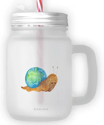 Produktbild von Mr. & Mrs. Panda Glas Schnecke Sir - Transparent - Geschenk, Lebenszeit, Motivation, Weisheit, Lustige Sprüche, Trinkglas, Cocktailglas, Schnecken, Glasbecher, mit Deckel