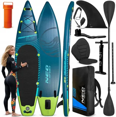 Zdjęcie produktu dla Deska Sup Reefbreak 350X81X15 Cm Drop Stitch, W Komplecie Z Pompowanym Wiosłem