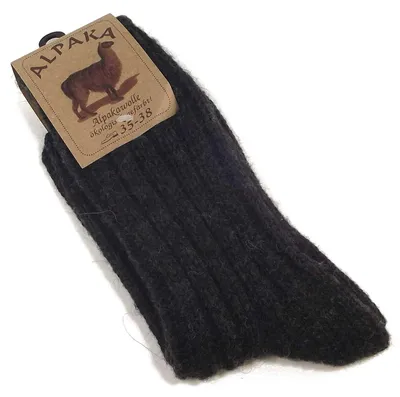 Produktbild von Fellhof Alpaka Uni Socken Dick anthrazit, 2712-ANTH