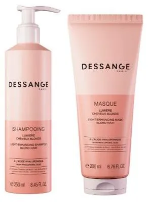 Image de Routine LUMIERE Cheveux Blonds - Shampooing 250ml + Masque 200ml - Éclat, Brillance et Protection - Préserve la Couleur et Apporte de la Lumière naturelle