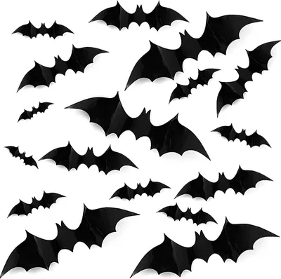 Immagine prodotto di 72 decorazioni a forma di pipistrello 3D per Halloween, pipistrelli neri in PVC per pareti, adesivi a forma di pipistrello per feste e per la casa
