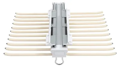 Produktbild von Hosenhalter & Hosenaufhänger - Ausziehbarer Hosenhalter - 22 Stangen - Stahl - Traglast 15 kg - 59×46×9,4 cm - Mehrfarbig