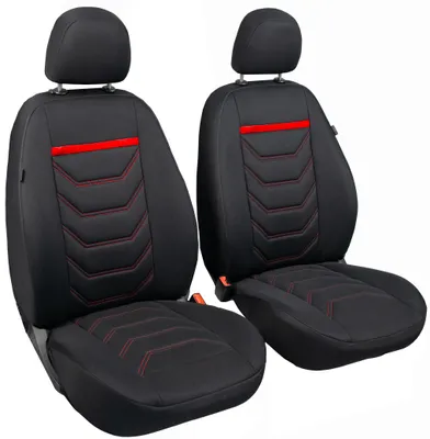Produktbild von Autobezüge Sitzbezüge Comfort Plus Schonbezüge Vordersitzbezüge vorne Sitze Universal Schwarz (Rot)
