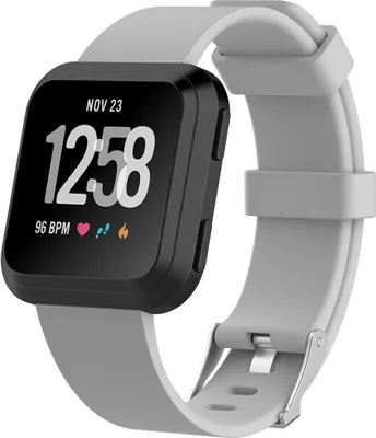 Produktbild von Strap-it Fitbit Versa / Versa 2 Armband Silikon (Grau) - Große: M/L