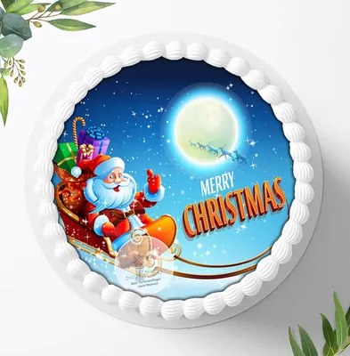 Produktbild von Für die Geburtstags Torte ein Tortenaufleger, Zuckerbild mit dem Motiv: Weihnachten, Essbares Foto für Torten, Fondant, Ø 20cm, 0351w