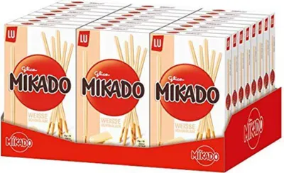 Produktbild von Mikado Weisse Schokolade Keks mit heller Schokolade 75g 24er Pack