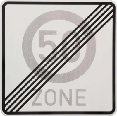 Produktbild von ORIGINAL Verkehrszeichen ENDE 50 ZONE 600 x 600 mm 60 Geburtstag Geschenk Geburtstagsschild Straßenschild Verkehrsschilder Schild Schilder Geschwindigkeitsschild Verkehrsschild