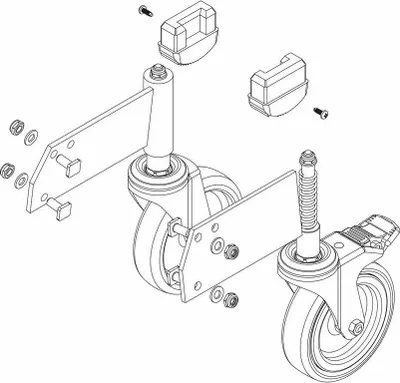 Produktbild von MUNK Rollensatz Stützteil elektrisch ableitfähig Podesttreppe