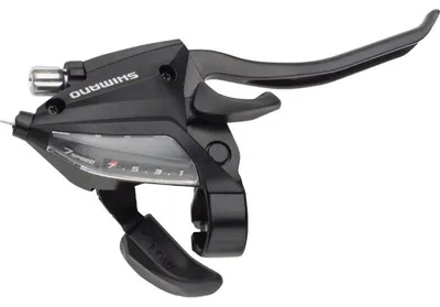 Productafbeelding van Versnellings-/remhendel (voor rechts) 7-voudig Shimano ST-EF500-4 - 4 vingers - zwart