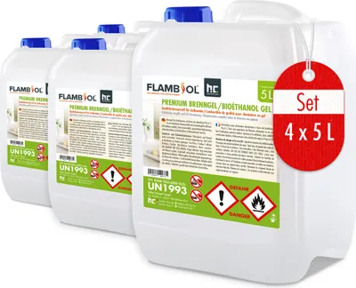 Produktbild von 4x 5 L FLAMBIOL® Premium Brenngel