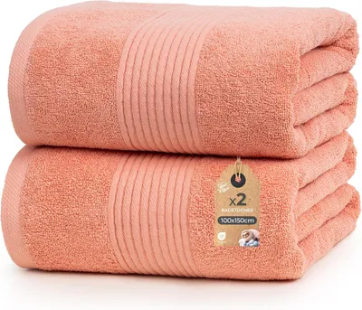 Obrázok produktu pre Cloud Pillow, sada 2 kusov kúpeľňových uterákov, 100 x 150 cm, 100 % bavlna, 500 g/m², mäkké, vysoko savé, odolné, certifikát Oeko-TEX, ideálne do kúpeľne a wellness (ružová)