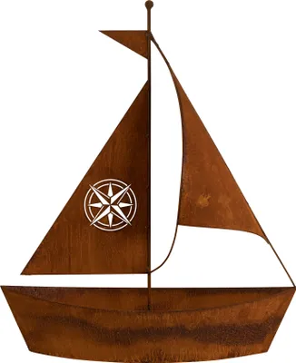 Produktbild von Edelrost Schiff zum bepflanzen Gartendeko 46cm x 40cm rostige Garten Deko Teich Angler Maritime Dekoration