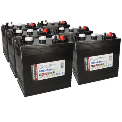 Immagine prodotto di 6 batterie Q-Batteries 6DC-240 6V 240Ah a ciclo profondo per trazioni