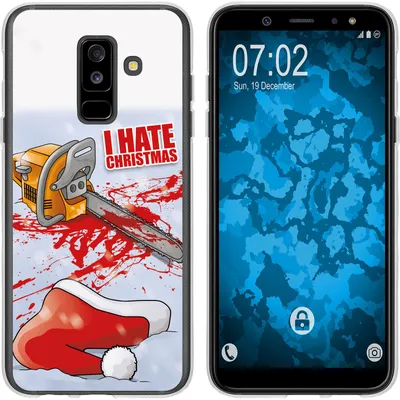 Produktbild von PhoneNatic Case kompatibel mit Samsung Galaxy A6 Plus (2018) Silikon-Hülle X Mas Weihnachten Hate X-Mas M8