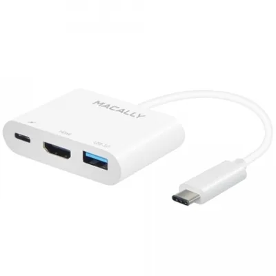Image de Macally - Adaptateur USB-C - HDMI 4K (+ USB et USB-C)