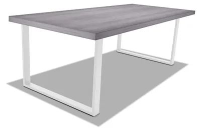 Immagine prodotto di Tavolo da pranzo in legno e metallo con piedi quadrati bianchi - 220x100 cm