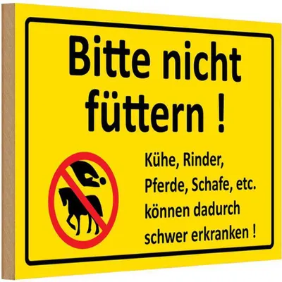 Produktbild von vianmo Holzschild 12x18 cm Bitte nicht füttern Warnschild Hinweisschild
