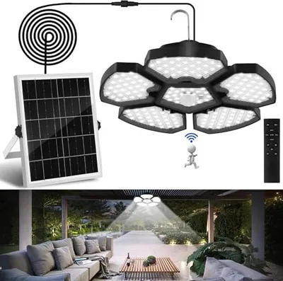 Produktbild von T-Sunus Solar Anhängerlampe im Freien, Hangessensor im Freien, Fernbedienung, IP65 wasserdicht, 5 Modi, Lichter nach Hause, Garten, Garage, Garten