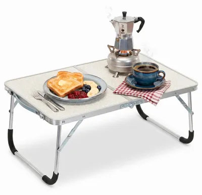Productafbeelding van Campingtafel - Vouwtafel - Inklapbaar - Opvouwbaar - 62 x 40 x 25 - Wit, AI-gegenereerde afbeelding