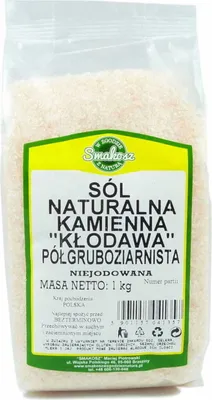 Obrázok produktu pre GOURMET Kłodawa polohrubá prírodná kamenná soľ, jodizovaná, 1 kg