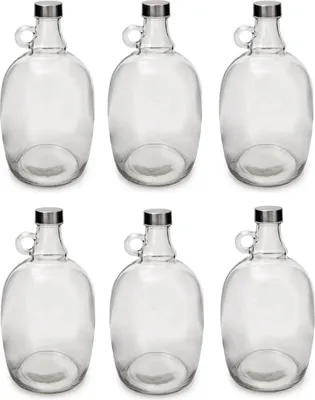 Produktbild von 6 x 2L Flasche mit Schraubverschlüss Weinballon Glasballon Weinflasche Gallone