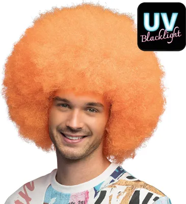 Productafbeelding van Suikerwatte UV pruik, neonoranje
