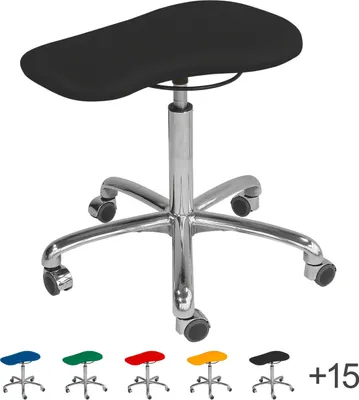 Produktbild von Therapiehocker Exklusiv mit Polster und Rollen, Praxishocker, Rollhocker
