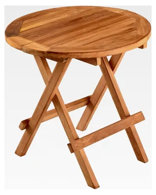Produktbild von Gartenbeistelltisch Empire Teak Ø50cm aus massivem Teakholz klappbar