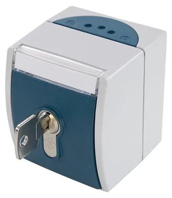 Produktbild von Schlüsselschalter Aufputzmontage IP44 Schließer 3 Schlüssel Profilhalbzylinder 40mm 73x81x75mm