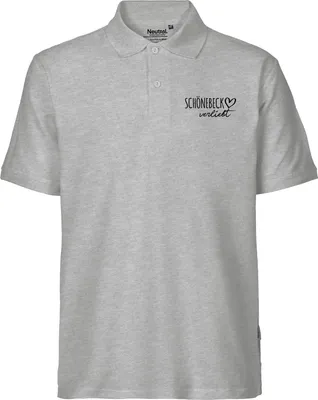 Produktbild von Huuraa Herren Polo Shirt Schönebeck verliebt S Sport Grey Bio Baumwolle Fairtrade Poloshirt Geschenkidee