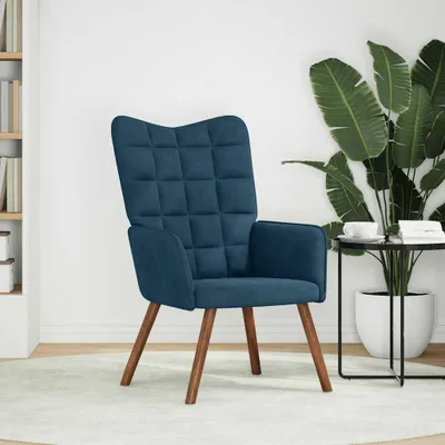 Image de vidaXL Fauteuil relax bleu velours