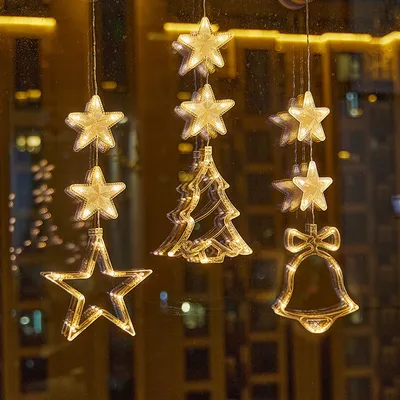 Immagine prodotto di Luci di Natale per l'albero di Natale, luci per finestre con decorazione natalizia a LED, luci fiabesche per decorazioni natalizie, balconi, feste