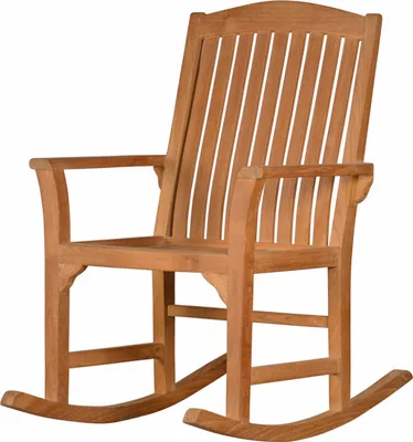 Produktbild von Teak Schaukelstuhl Schwingstuhl Teakholz als hochwertiger Schaukelsessel Massivholz Gartenstuhl