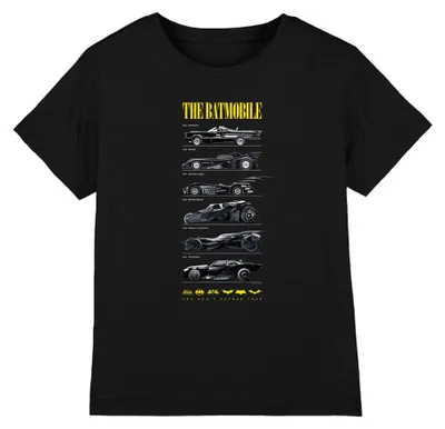 Image de T-shirt Batman pour enfants, avec l'imprimé "Dark Batmobile", pour célébrer le 85e anniversaire, référence TV40899 (128) (noir)