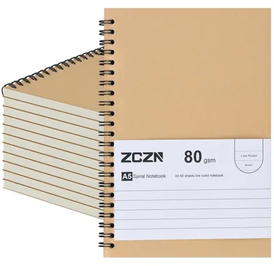 Obrázek produktu pro Blok A5, linkovaný, 12 kusů, 60 listů, spirálová vazba, papír 80 g/m²