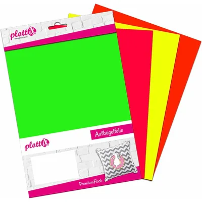 Productafbeelding van Plottix PremiumFlock Neon, strikfolie, verschillende kleuren, 4 stuks.